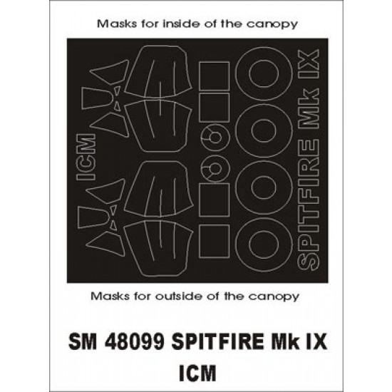 1/48 Spitfire Mk.IX Paint Mask for ICM kit (outside-inside)