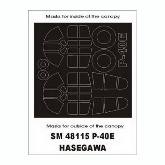 1/48 P-40E Paint Mask for Hasegawa kit (outside-inside)