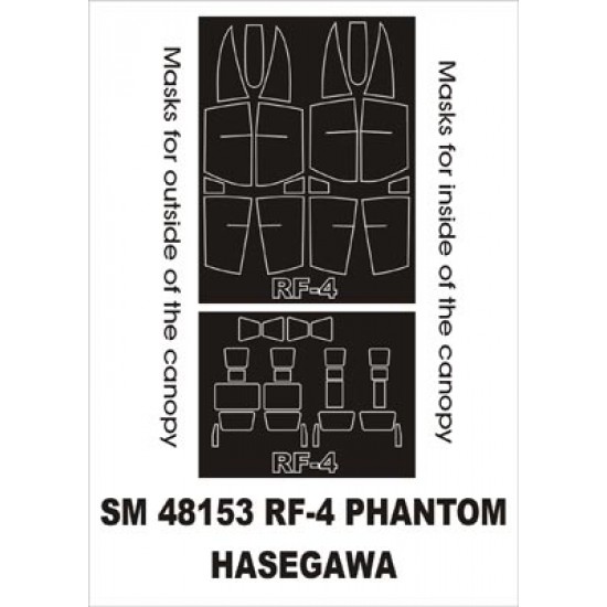 1/48 RF-4 Phantom Paint Mask for Hasegawa kit (outside-inside)