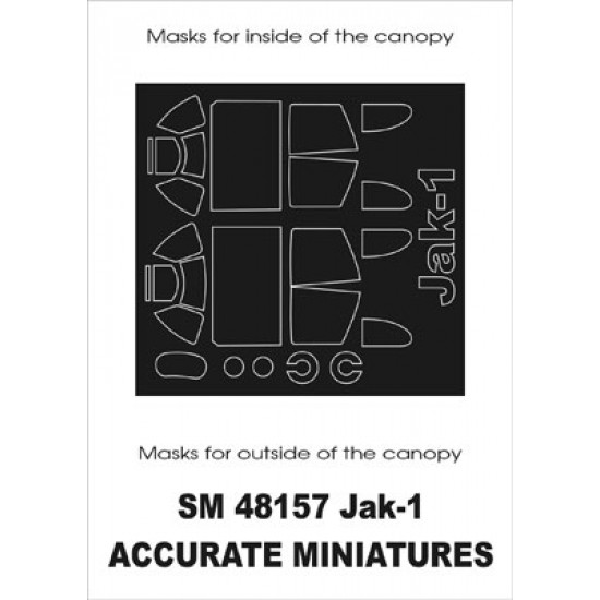 1/48 Jakowlew Jak-1 Paint Mask for Accurate Miniatures kit (outside-inside)