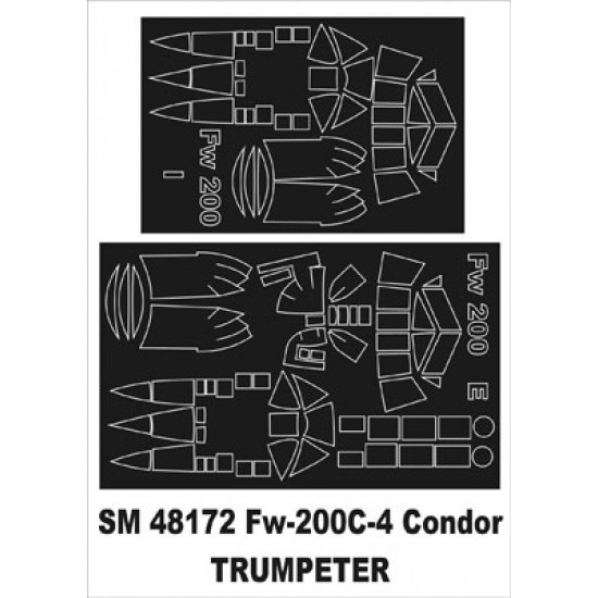 1/48 Fw-200C4 Condor Paint Mask for Trumpeter kit (outside-inside)