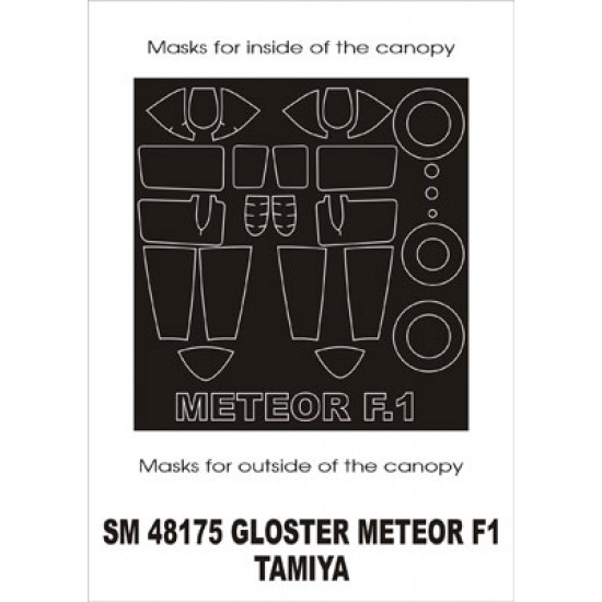 1/48 Gloster Meteor FI Paint Mask for Tamiya kit (outside-inside)