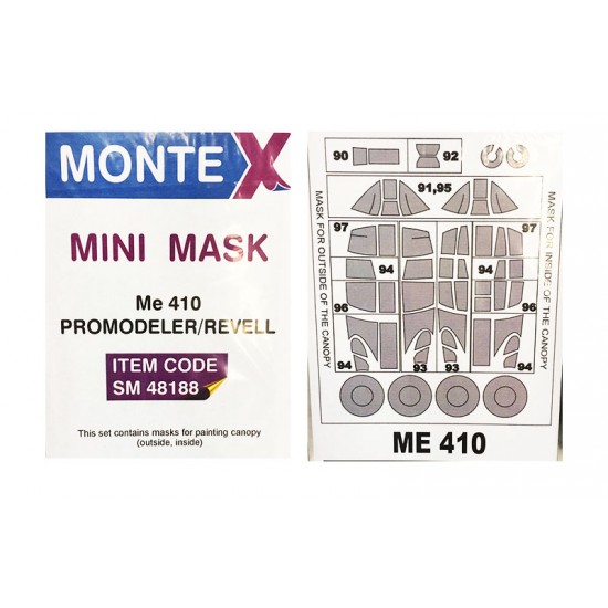 1/48 Me-410B Paint Mask for Promodeler/Revell kit (outside-inside)