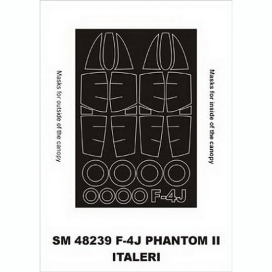 1/48 F4J Phantom Paint Mask for Italeri kit (outside-inside)