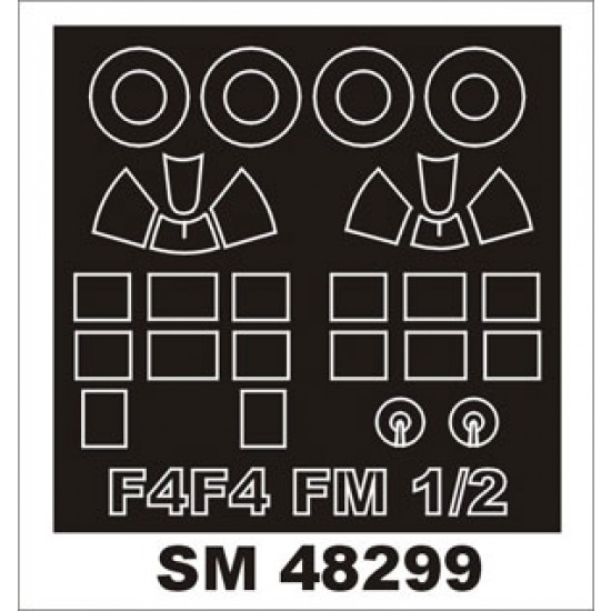 1/48 F4F-4, FM-1, FM-2 Wildcat Paint Mask for HobbyBoss kit (outside-inside)