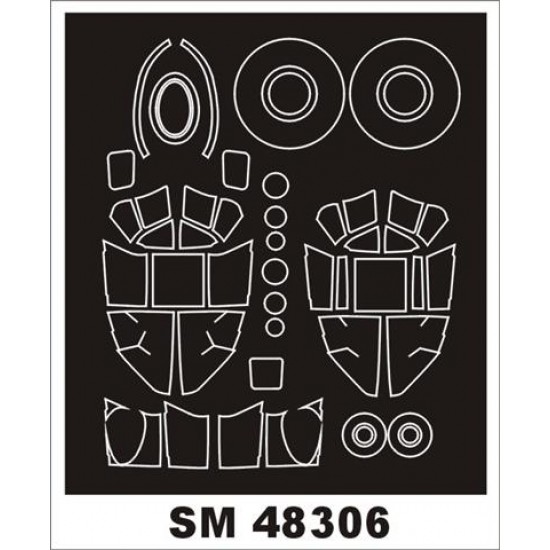 1/48 Mosquito B Mk.IV Paint Mask for Revell kit (outside-inside)