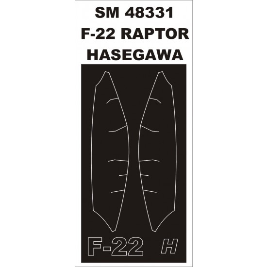 1/48 F-22 RAPTOR Paint Mask for Hasegawa kit (outside-inside)