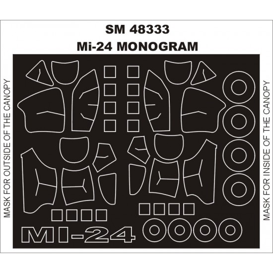 1/48 Mi-24 Paint Mask for Monogram kit (outside-inside)