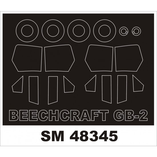 1/48 Beechcraft GB-2 Paint Mask for Roden kit (outside-inside)