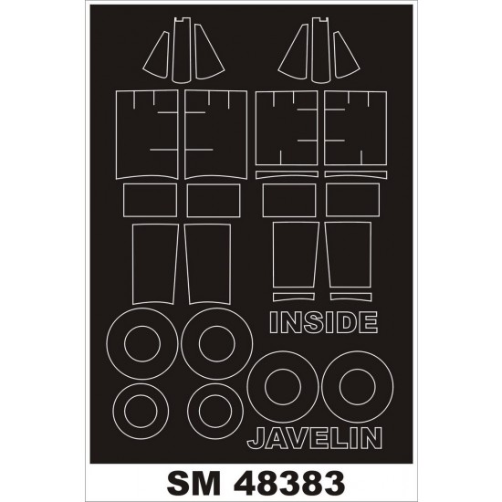 1/48 Gloster Javelin Paint Mask for Airfix kit (outside-inside)