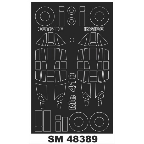 1/48 Messerschmitt Me410B-2 Paint Mask for Meng LS-001 kit (outside-inside)