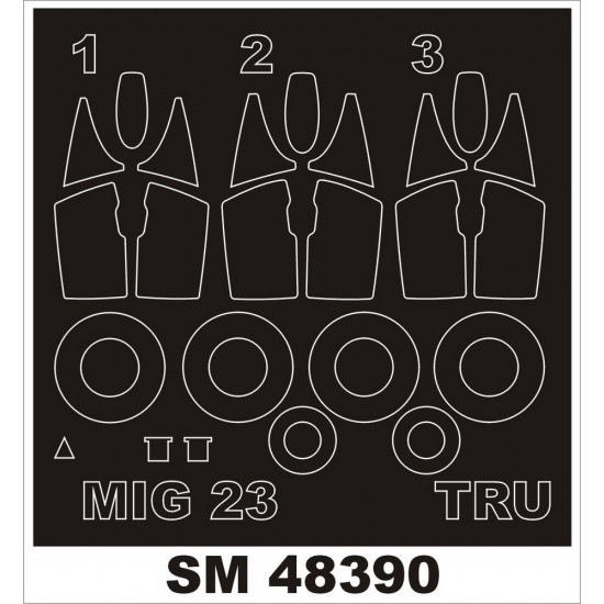 1/48 MiG-23ML/MF Paint Mask for Trumpeter kit (outside-inside)