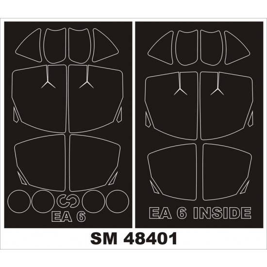 1/48 Grumman EA-6B Prowler Paint Mask for Kinetic kit (outside, inside)