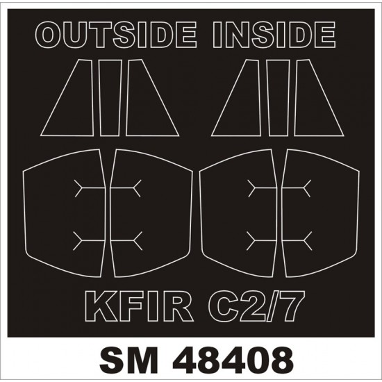1/48 IAI KFIR C2/C7 Paint Mask for Kinetic kit (outside, inside)