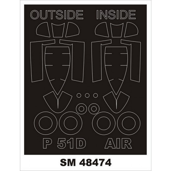 1/48 P-51D Mustang Paint Masks for Airfix kits (outside, inside)