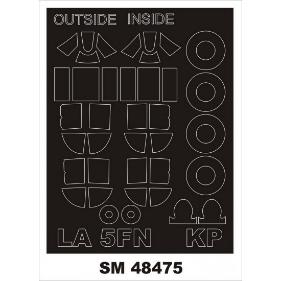 1/48 La-5FN Paint Masks for KP kits (outside, inside)