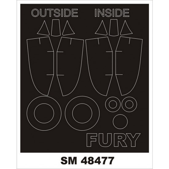 1/48 Sea Fury FB.11 Paint Masks for Airfix kits (outside, inside)
