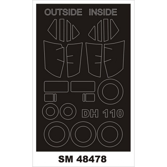 1/48 DH.110 FAW 2 Paint Masks for Trumpeter kits (outside, inside)