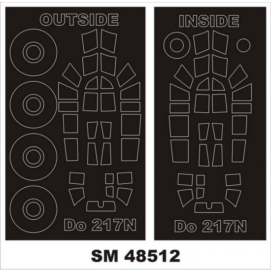 1/48 Dornier Do-217N Paint Masks for ICM kits (outside, inside)