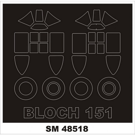 1/48 Bloch 151 Paint Mask for Dora Wings kits (outside, inside)