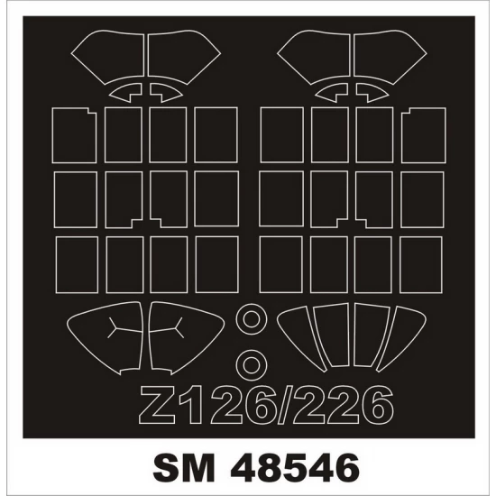 1:48 Zlin Z 126/226 Masking for Eduard kits (outside, inside)
