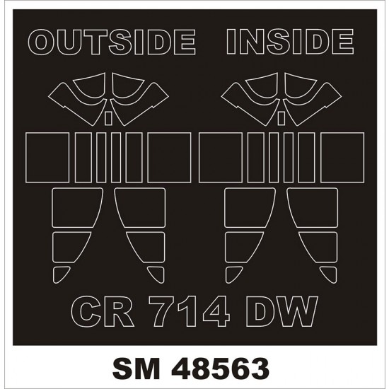 1/48 CR 714 Canopy and Wheel Masks for Dora Wings kits (Outside, Inside)