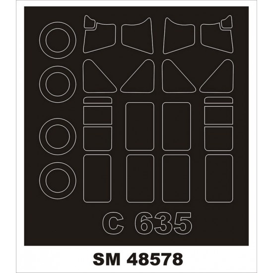 1/48 Caudron C 635 Canopy Masking for Dora Wings Kit (Outside, Inside)