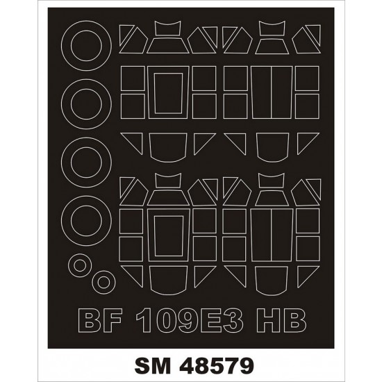 1/48 Bf 109E-3 Canopy Masking for Hobby Boss Kit (Outside, Inside)