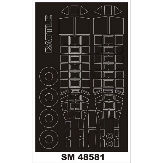 1/48 Fairey Battle Canopy Masking for Trumpeter Kit (Outside, Inside)
