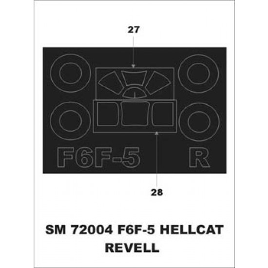 1/72 Grumman F6F-5 Hellcat Paint Mask for Revell kit (outside)