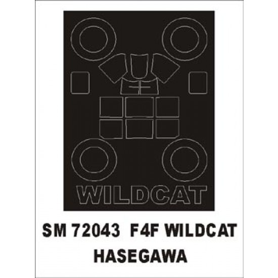 1/72 Grumman F4F Wildcat Paint Mask for Hasegawa kit (outside)