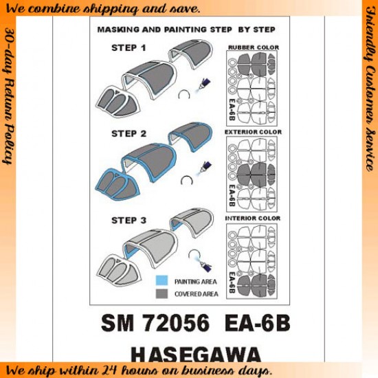 1/72 EA-6B Prowler Paint Mask for Hasegawa kit (outside)