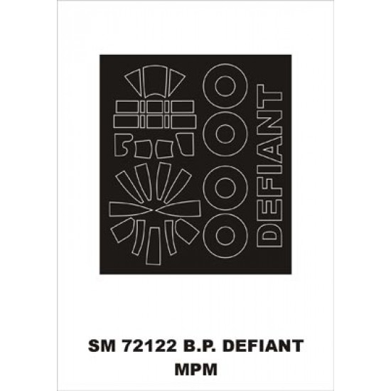 1/72 BP Defiant Paint Mask for MPM kit (outside)