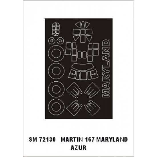 1/72 Martin 167 Maryland Paint Mask for Azur kit (outside)