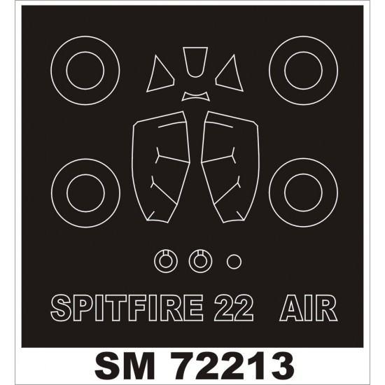 1/72 Spitfire Mk.22 Paint Mask for Airfix kit (outside)