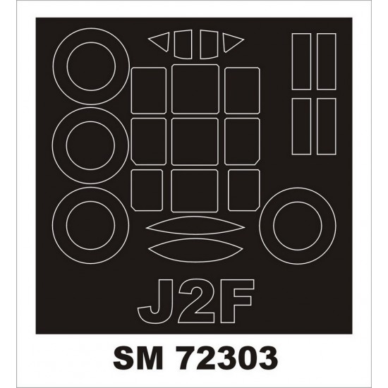 1/72 J2F Duck Paint Masks for Valom kits (outside)