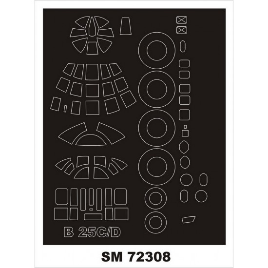 1/72 B-25C/D Paint Masks for Airfix kits (outside)