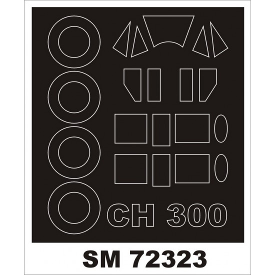 1/72 Bellanca CH-300 Pacemaker Paint Masks for Dora Wings kits (outside)