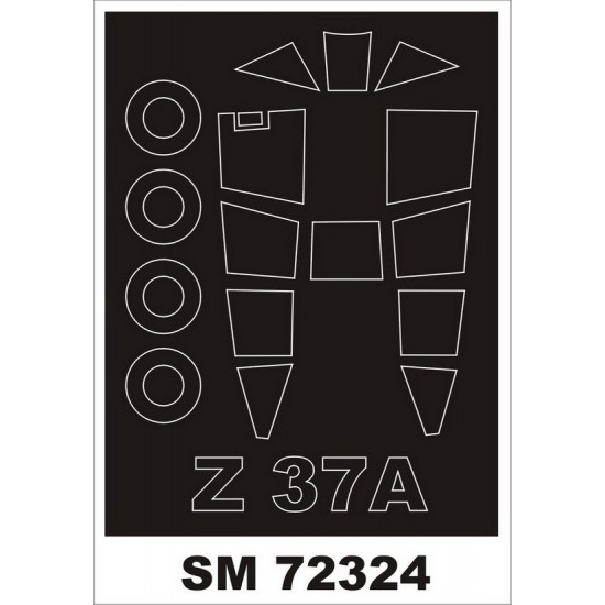 1/72 Zlin Z-37A Cmelak Paint Masks for KP Models (outside)