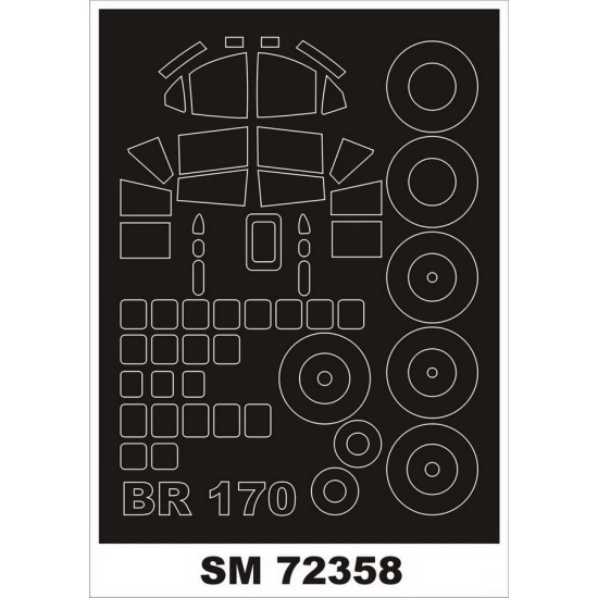 1:72 Bristol Type 170 Freighter Masking for FLY kits (outside)