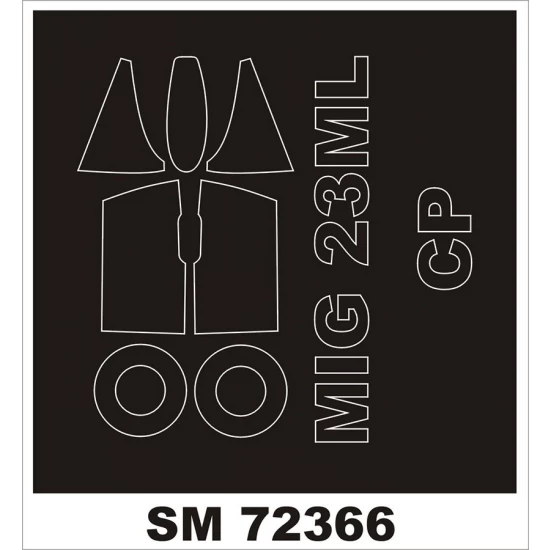 1:72 MiG-23ML/MLA Canopy and Wheel Masks for Clear Prop Models kits (Outside)