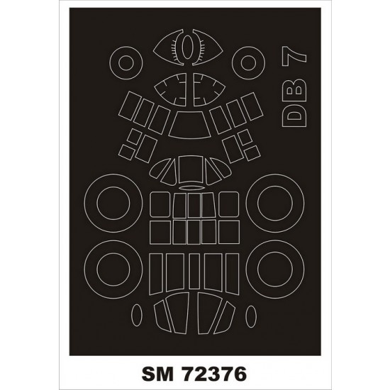 1/72 DB-7 Canopy Masking for Azur Kit (Outside)