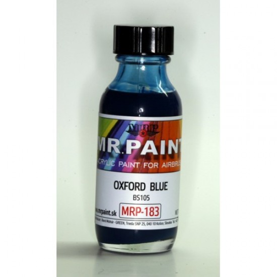 Acrylic Lacquer Paint - Oxford Blue (BS 105) 30ml