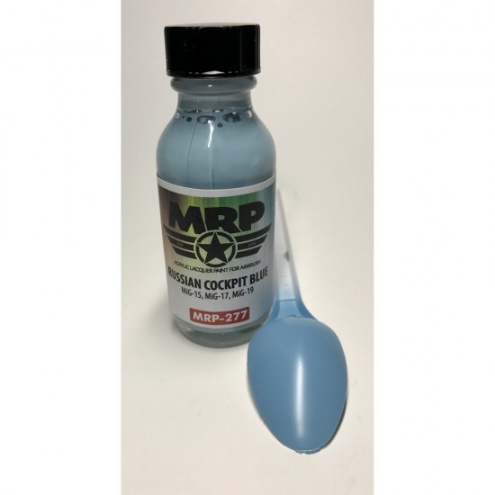 Acrylic Lacquer Paint - Russian Cockpit Blue for Mikoyan MiG-15, MiG-17, MiG-19 (30ml)