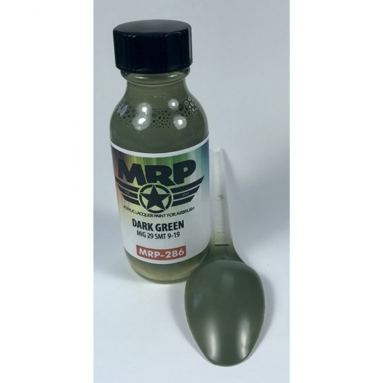 Acrylic Lacquer Paint - Dark Green for Mikoyan MiG-29 SMT Fulcrum 9-19 (30ml)