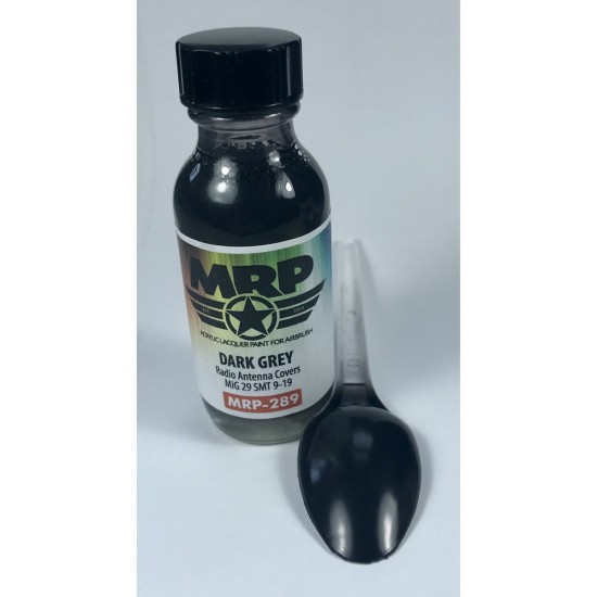 Acrylic Lacquer Paint - Dark Grey for Mikoyan MiG-29 SMT Fulcrum 9-19 (30ml)
