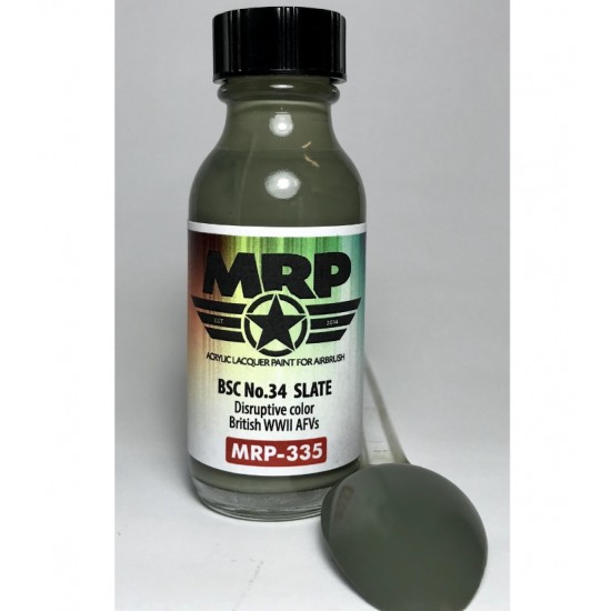Acrylic Lacquer Paint - BSC No.34 Slate "WWII British AFVs Disruptive Colour" (30ml)