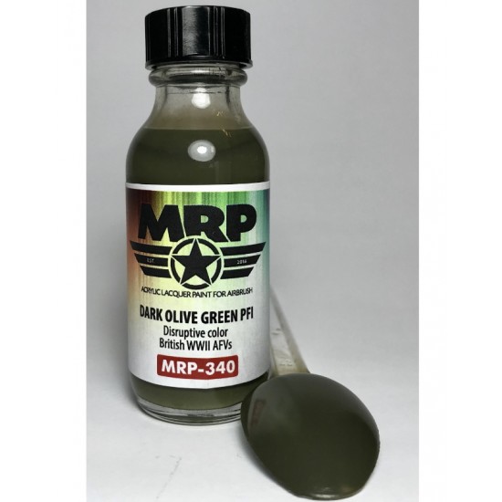 Acrylic Lacquer Paint - Dark Olive Green PFI "WWII British AFVs Disruptive Colour" (30ml)