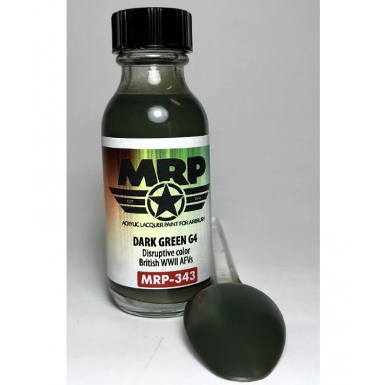 Acrylic Lacquer Paint - Dark Green G4 "WWII British AFVs Disruptive Colour" (30ml)