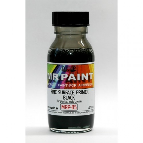 Acrylic Lacquer Paint - Fine Surface Primer - Black 60ml